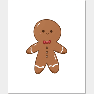 Cute Kawaii Gingerbread Man Posters and Art